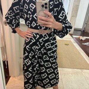 FF Black and White Logo Dress